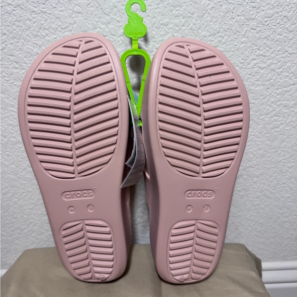 CROCS Women's Getaway Platform Toe Loop Slide Sandals Size 9 Nude/beige pinkish - Picture 3 of 10